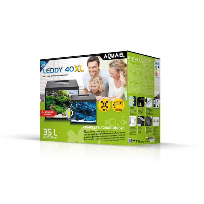 Aquael Leddy Day & Night 40XL Black Aquarium