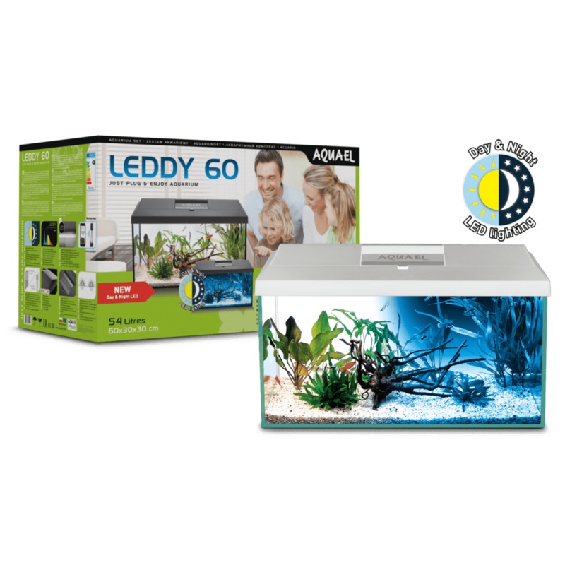 Aquael Leddy Day & Night 60 White Aquarium Set