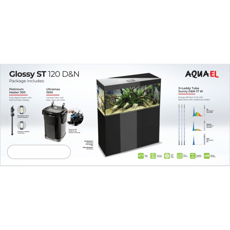 Aquael Glossy 120 Black Package