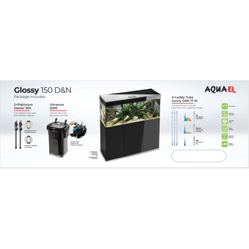 Aquael Glossy 150 Black Package