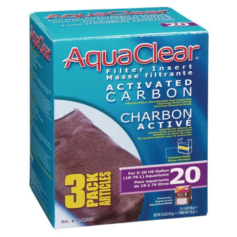 Activated Carbon Filter Insert for AquaClear 20/Mini - 3 pk