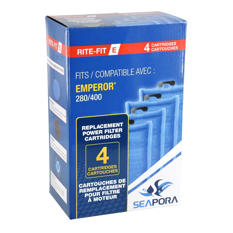 Seapora Rite-Fit E Cartridges for Emperor Power Filters - 280-400 (4pk)