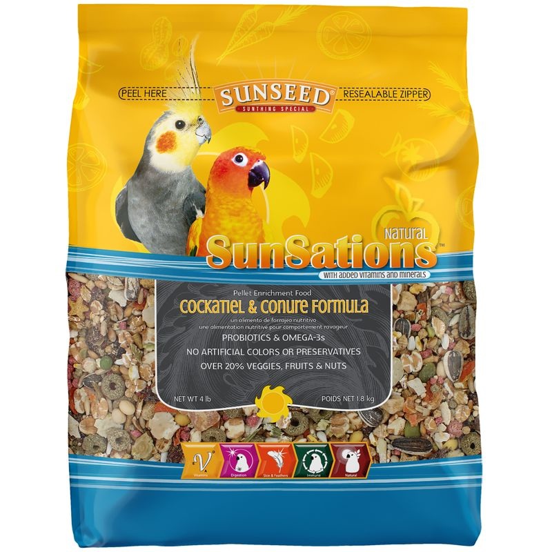 Sunseed SunSations Natural Cockatiel & Conure Formula 4 lb.