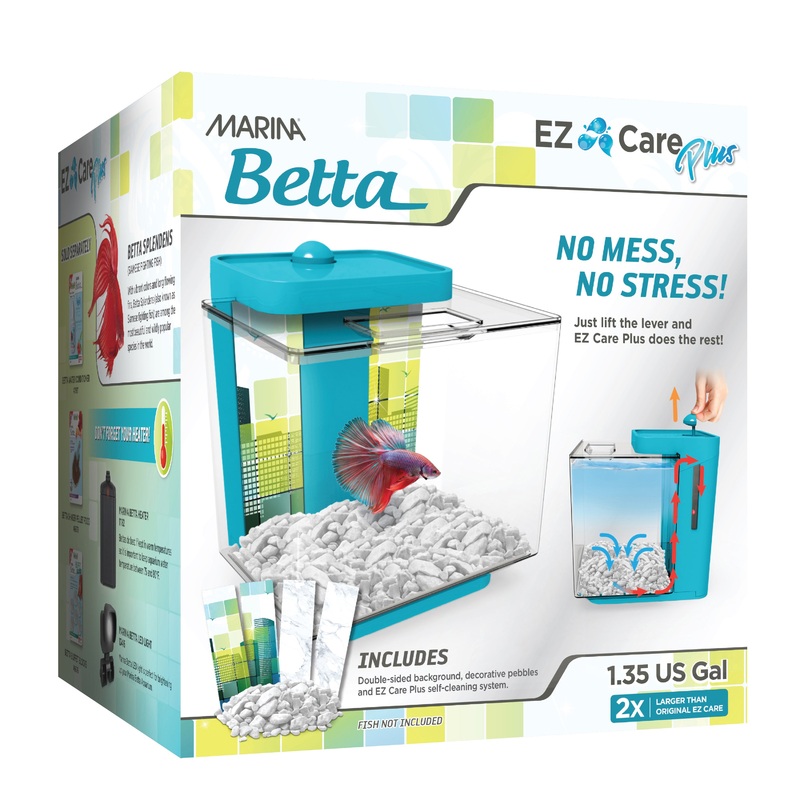 Marina Betta EZ Care Plus Aquarium Kit Blue 1.35 Gallon