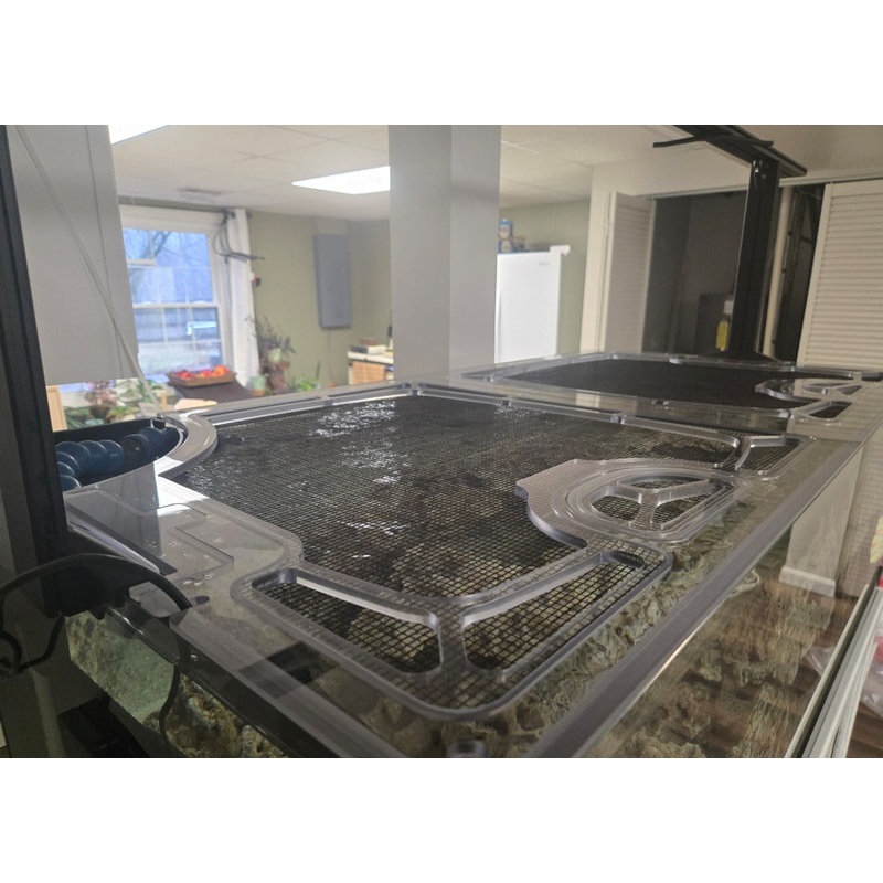Seapora 80 Gallon Rimless (48 x 24") with Corner Overflow Polycarbonate Aquarium Screen Top Lid